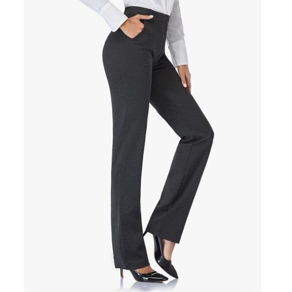 Elegant Charcoal Boot Cut Pants - Picture 1 of 5